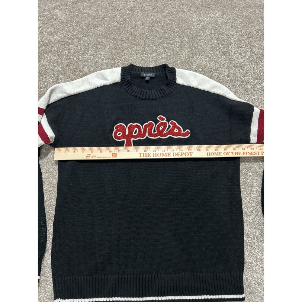 Alp N Rock Apres Ski Sweater Women's XL Black Script Logo Winter Lux - Picture 3 of 9